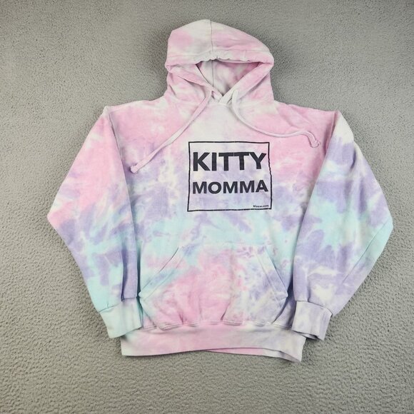 Colortone Tops - Kitty Momma Pullover Hoodie Women’s Medium Meow Cat Skater Sweatshirt Pocket